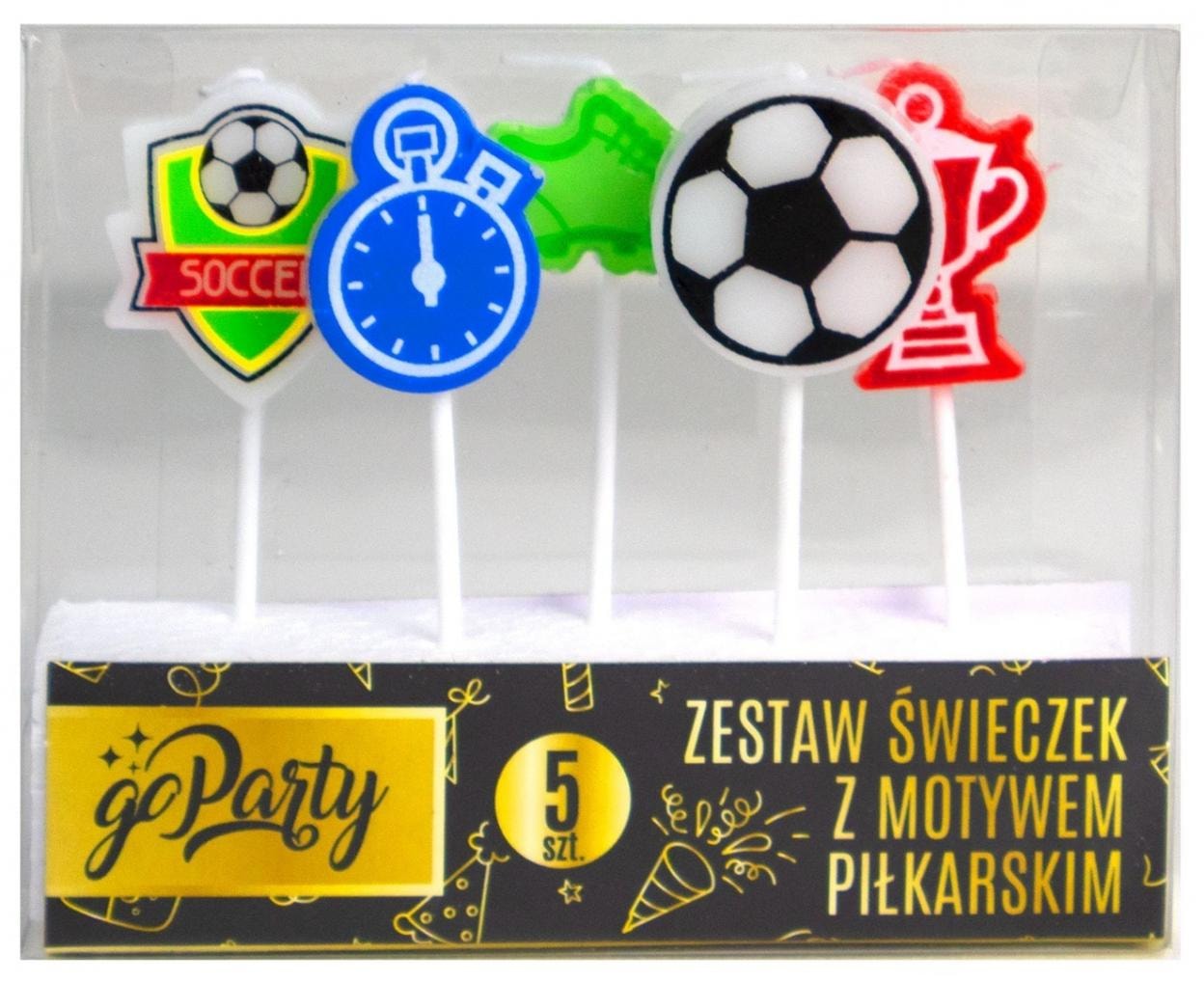 GoParty Birthday Candles Set Football Theme 5 Pieces