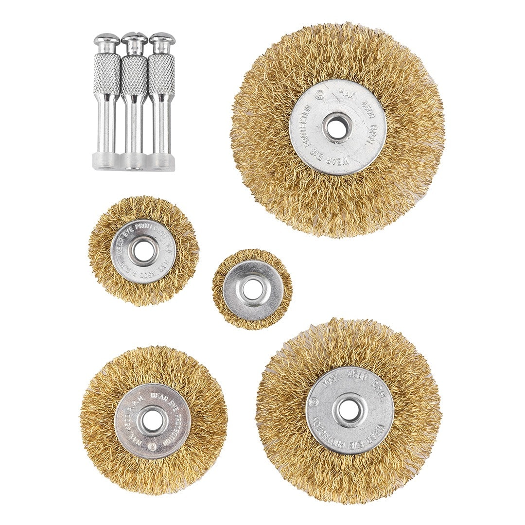 GRAPHITE Wire Brush Set - for drill, 5 pieces