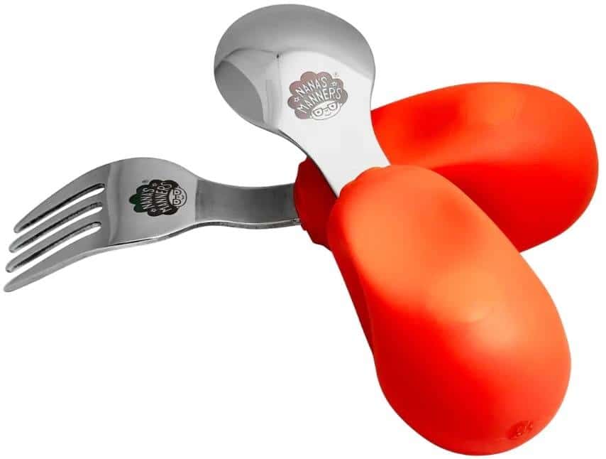 Nana's Manners Children's Cutlery Set - Fork and Spoon Orange