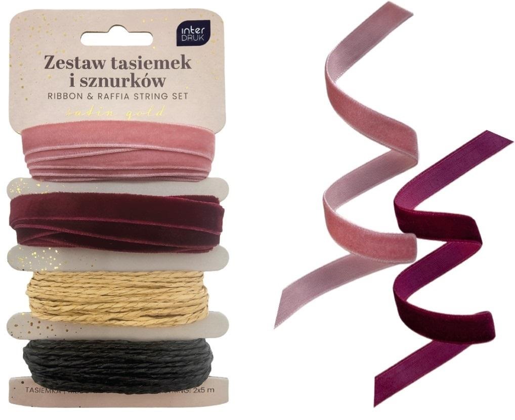 Interdruk Satin Gold Ribbons and Cords Set - ideal for crafts