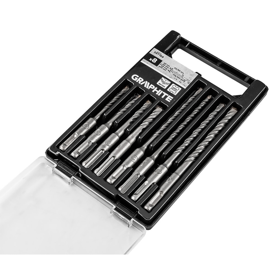 GRAPHITE Concrete drill set SDS Plus - 8 pieces for special tasks