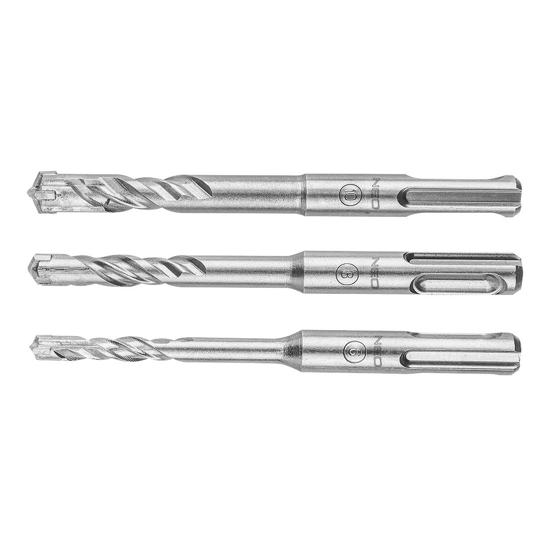 NEO TOOLS Concrete drill bit set SDS Plus Quatro - 6, 8, 10 x 110 mm