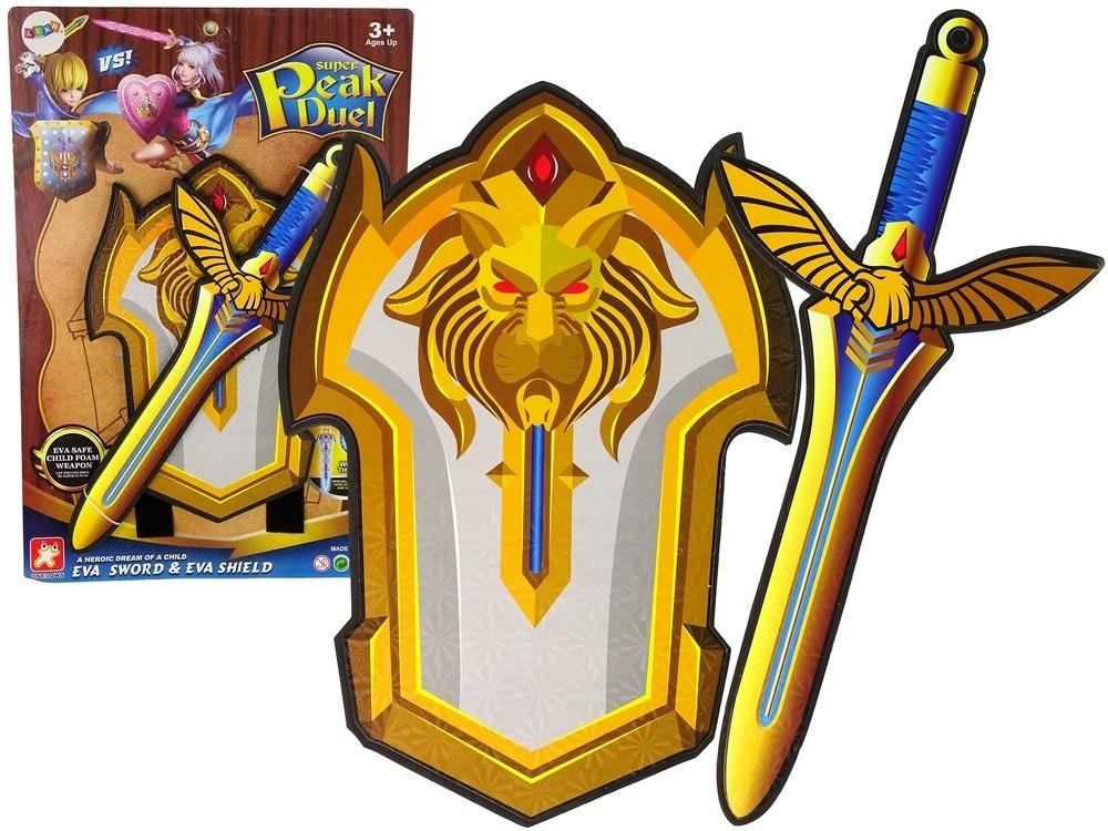 Leantoys Warrior set sword and shield made of EVA foam for children