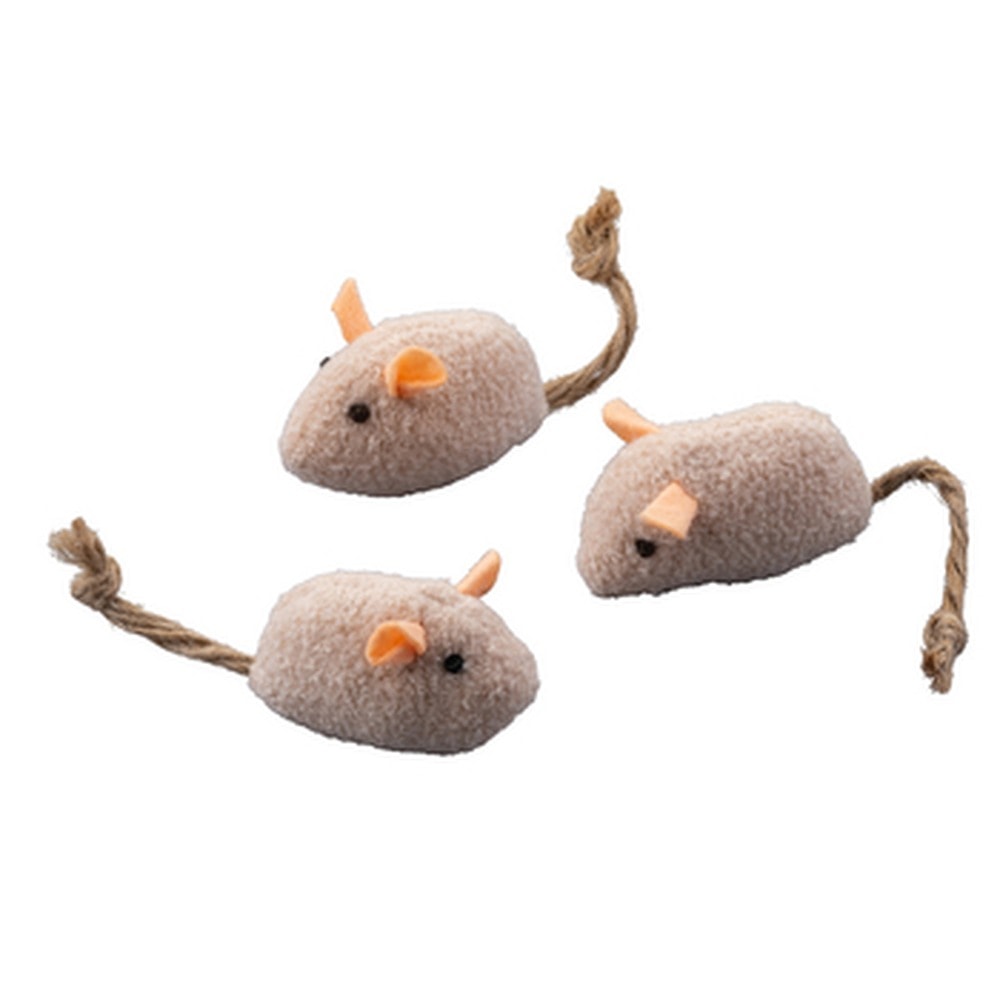 Cat toys - Plush mice - 3 pieces for your pet
