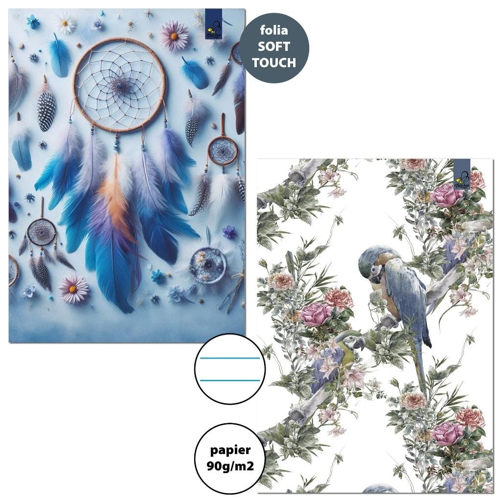 Boho A4 Notebook/32 Sheets - Mix Patterns, ideal for school and office