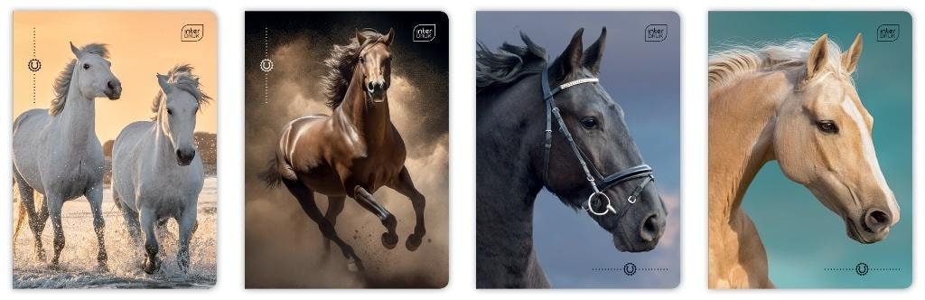 Interdruk A5 Notebook 16 sheets squared Wild Horses - 20 pieces ideal for school