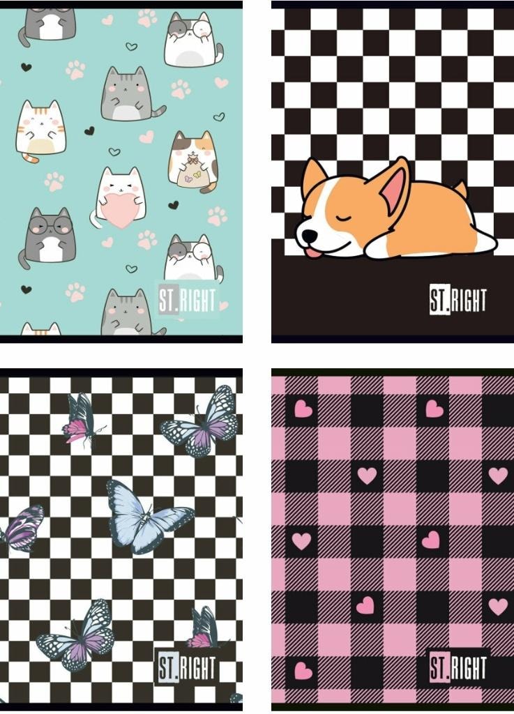 ST-MAJEWSKI A5 Notebook/32 Sheets two-color line mix - 15 pieces ideal for school