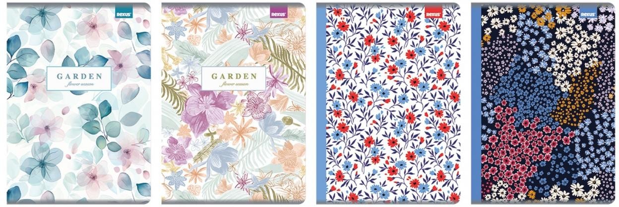 A5 Notebook 60 sheets lined Flower (5 pcs) - ideal for school