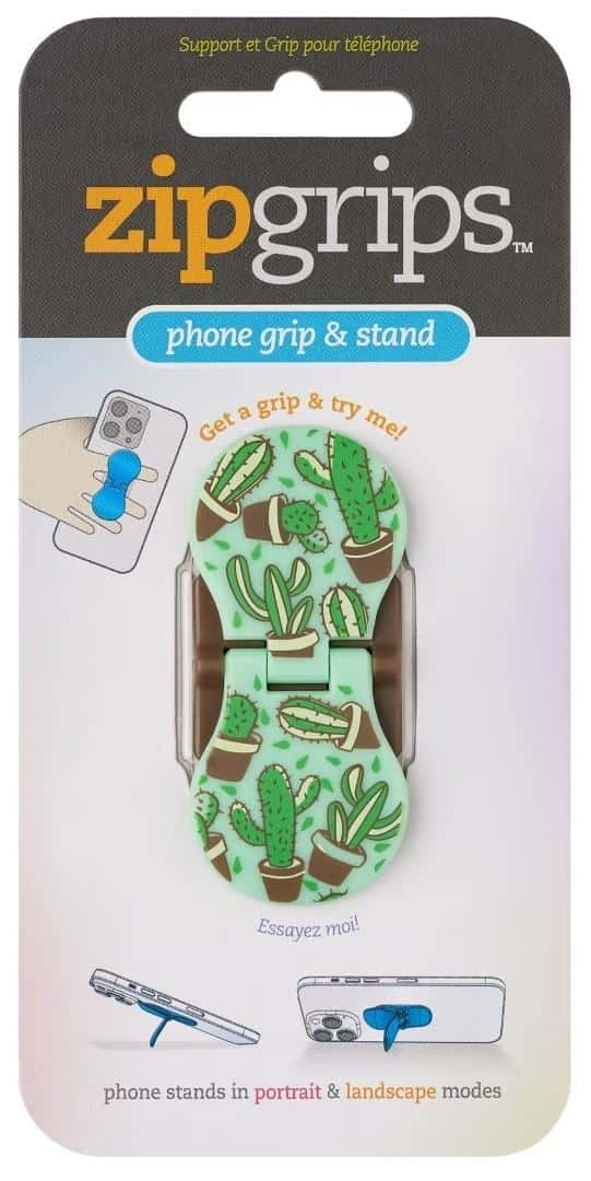 Thinking Gifts ZipGrip finger holder for phone Cactus - comfort and safety