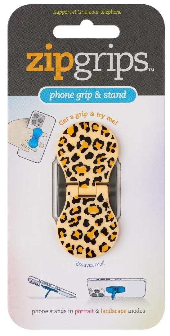ZipGrip Finger Grip for Phone Leopard Skin - perfect for selfies