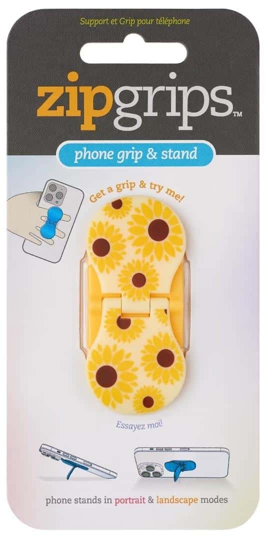 ZipGrip Sunflower - Finger Grip and Stand for Phone