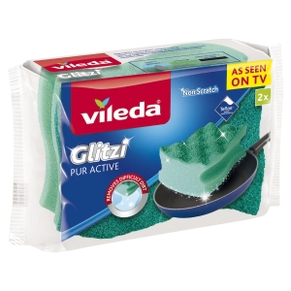 Vileda Pur Active - Profiled Kitchen Sponge 2 pieces - effective and durable