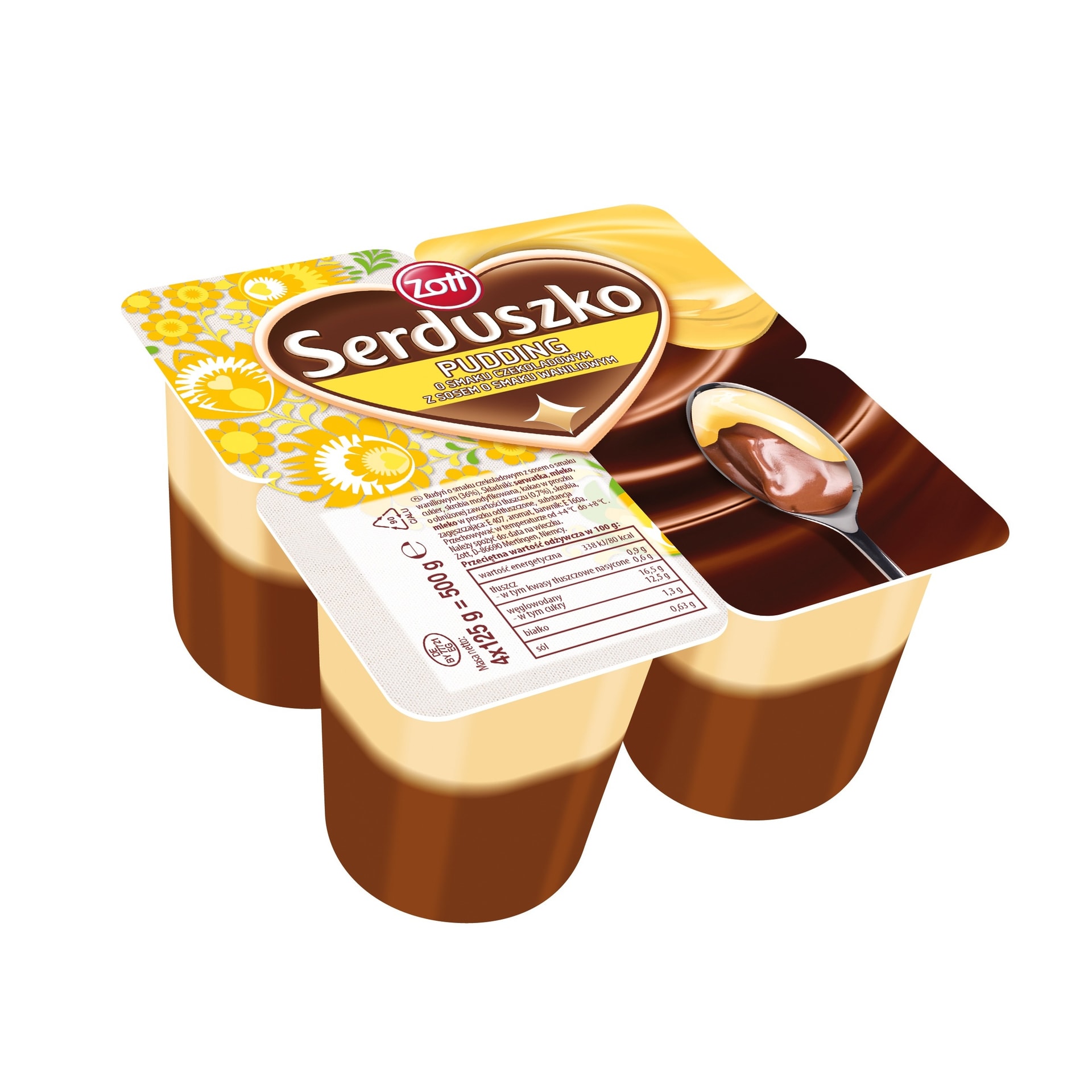 Zott Serduszko - Chocolate-vanilla pudding, perfect dessert for the whole family