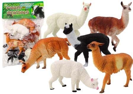 Leantoys Farm Animals - Set of 6 Alpaca and Llama Figures