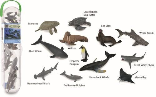 Collecta Marine Animals - Mini Figure Set, 12 Pieces